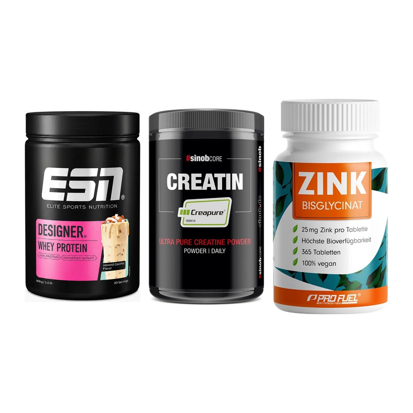 Einsteiger-Set: ESN Designer + Sinob Creatin + ProFuel Zink – alle enthaltenen Artikel