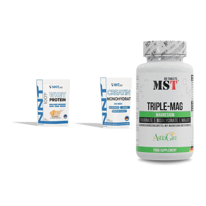 Einsteiger-Set: NNT Whey + NNT Creatin Monohydrat + MST Tripple Mag – alle enthaltenen Artikel