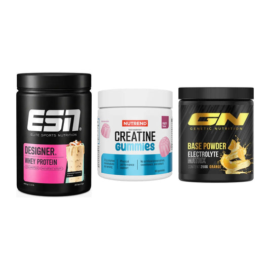Einsteiger-Set: ESN Designer + Nutrend Creatine + GN Base Powder – alle enthaltenen Artikel