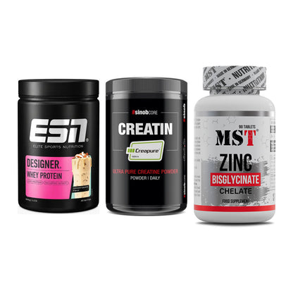 Einsteiger-Set: ESN Designer + Sinob Creatin + MST Zinc Chelate – alle enthaltenen Artikel