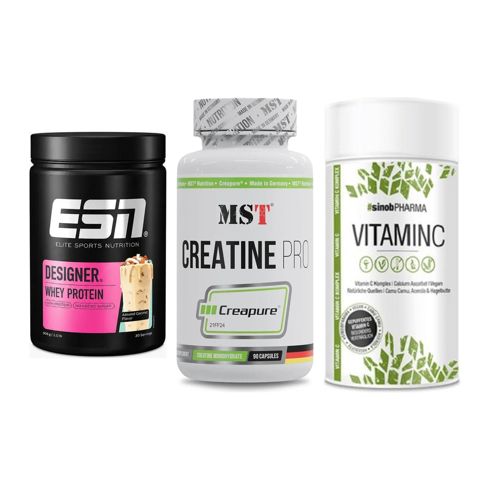 Einsteiger-Set: ESN Designer + MST Creatine Pro + Sinob Vitamin C – alle enthaltenen Artikel