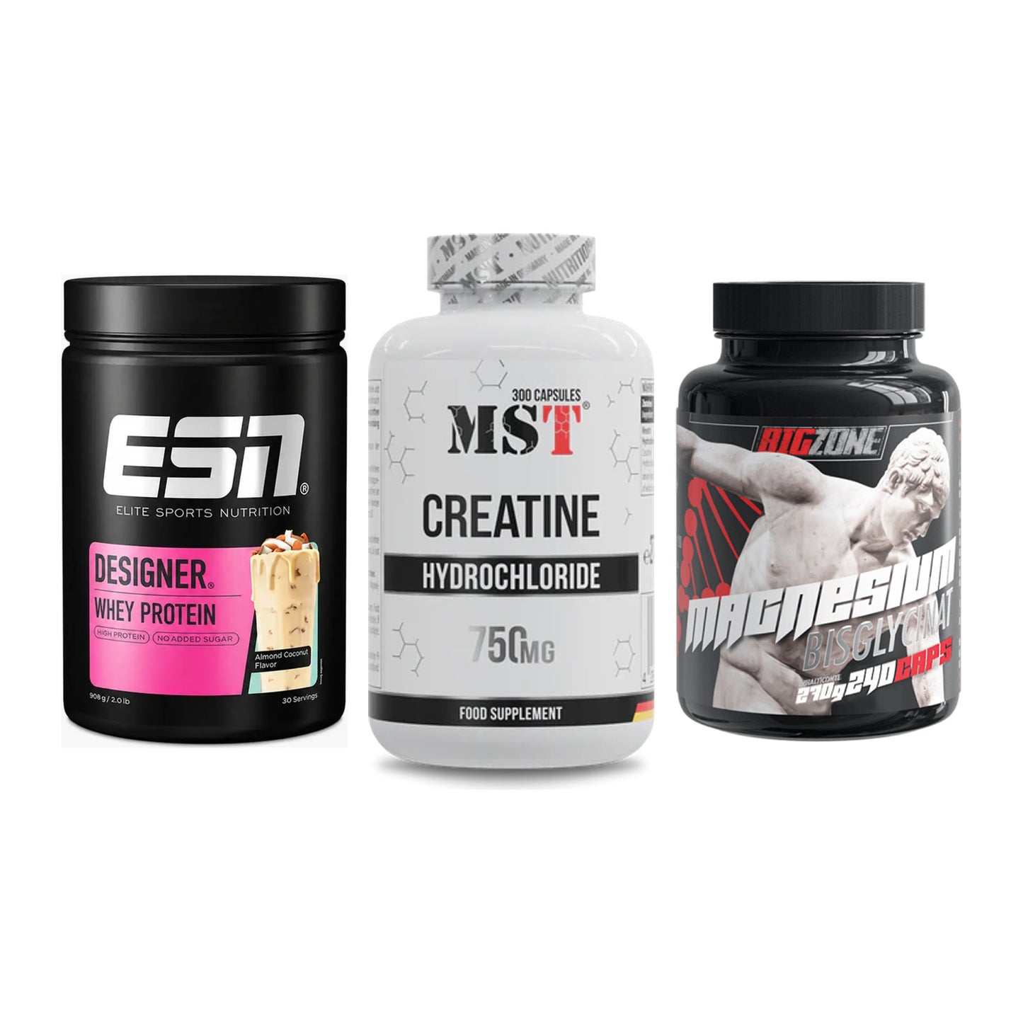 Einsteiger-Set: ESN Designer + MST Creatine HCL + Big Zone Magnesi – alle enthaltenen Artikel