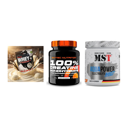 Einsteiger-Set: Sinob Honest + Scitec Creatine + MST Aqua Power – alle enthaltenen Artikel