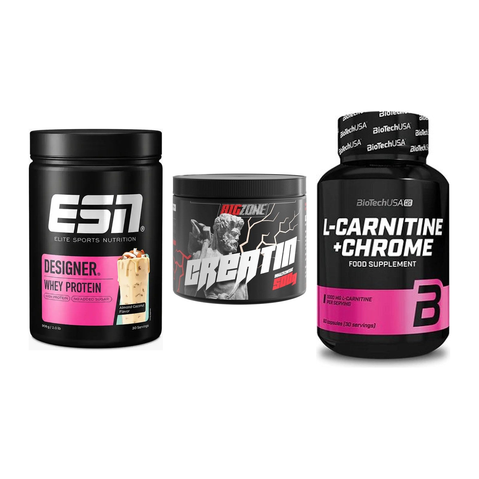 Einsteiger-Set: ESN Designer + Big Zone Creatin + BioTech L-Carnit – alle enthaltenen Artikel
