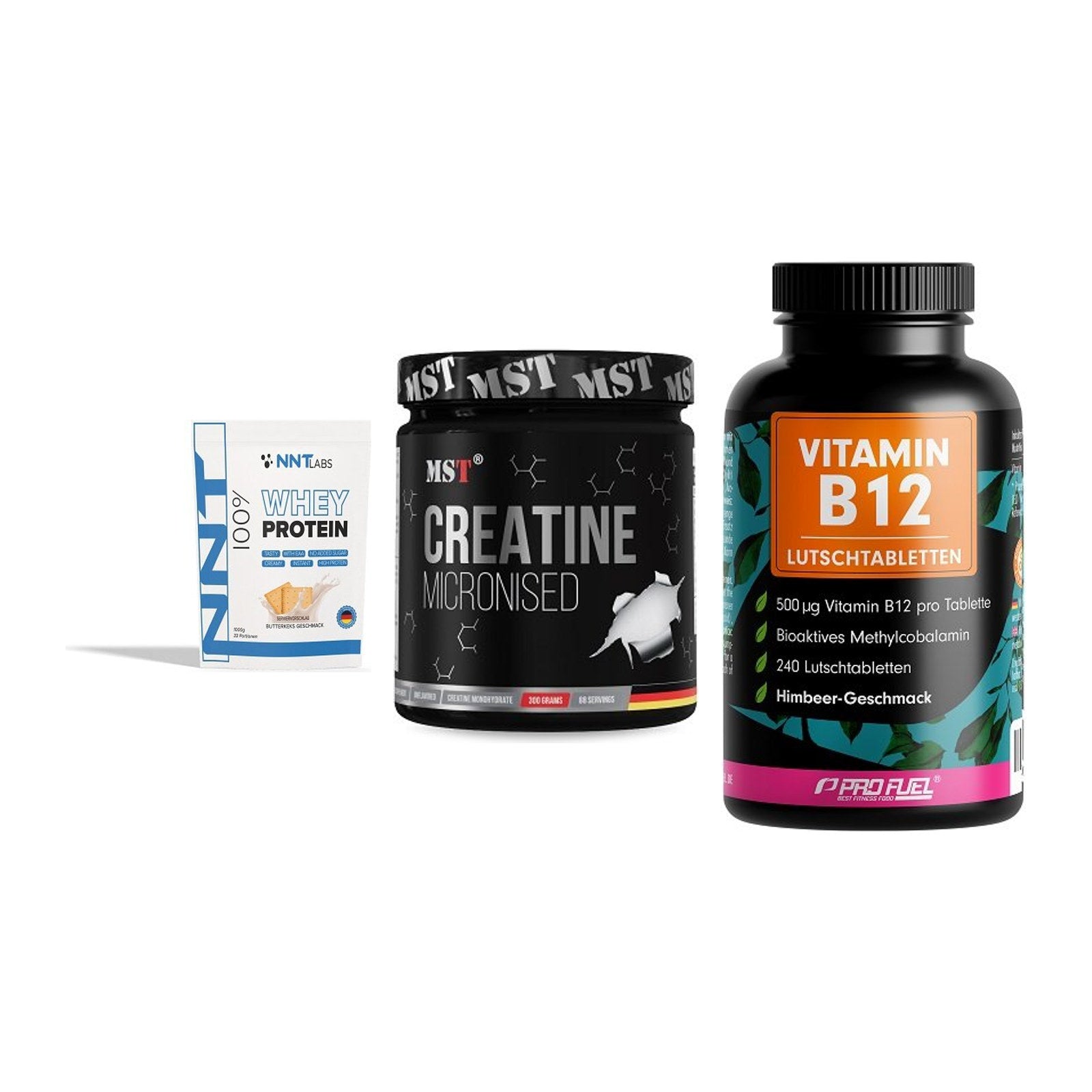 Einsteiger-Set: NNT Whey + MST Creatin + ProFuel Vitamin – alle enthaltenen Artikel