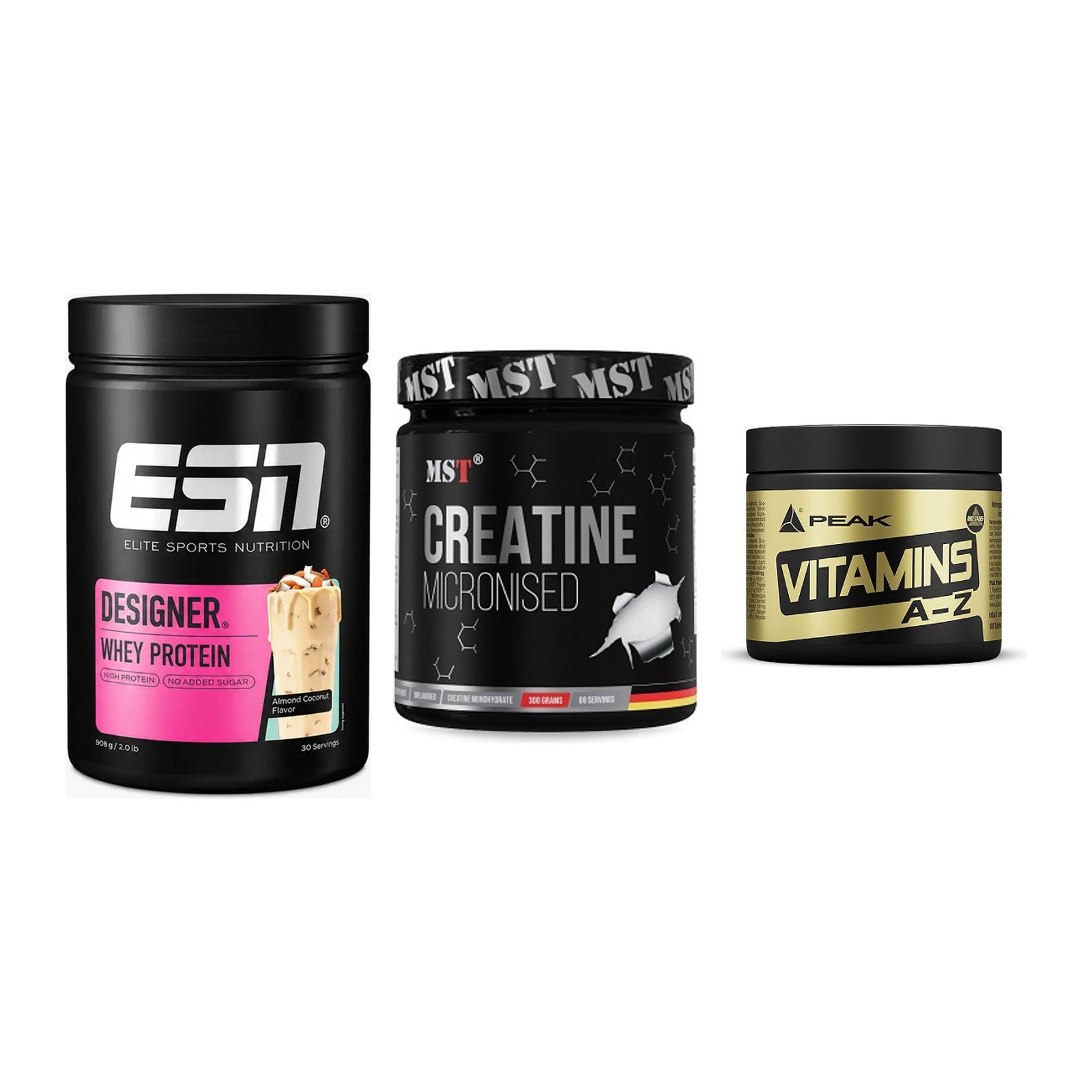 Einsteiger-Set: ESN Designer + MST Creatin + Peak Vitamin A-Z – alle enthaltenen Artikel