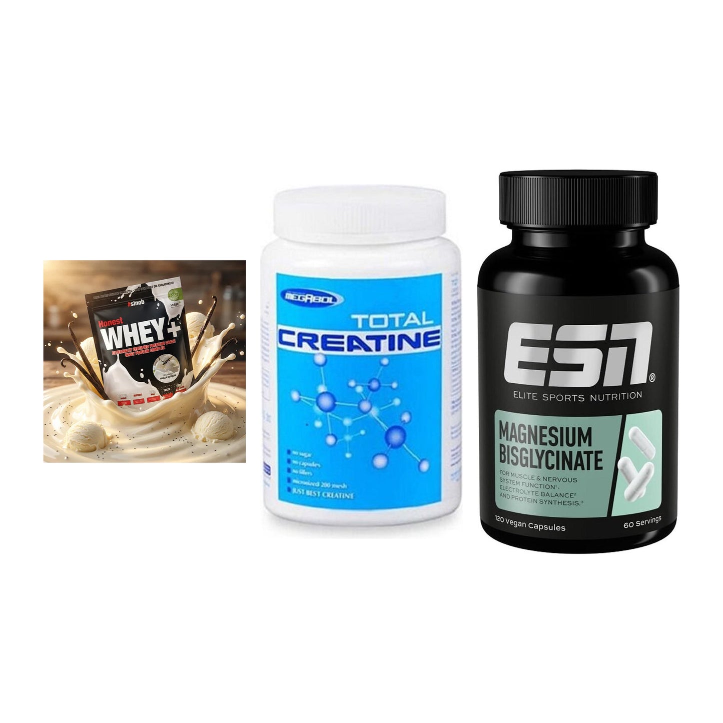 Einsteiger-Set: Sinob Honest + Megabol Total + ESN Magnesium – alle enthaltenen Artikel