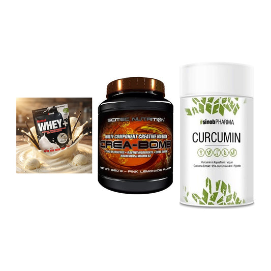 Einsteiger-Set: Sinob Honest + Scitec Crea-Bomb + Sinob Curcumin – alle enthaltenen Artikel