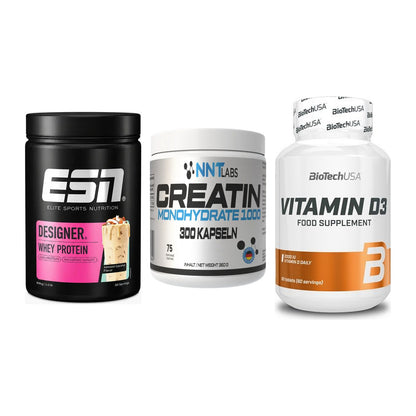 Einsteiger-Set: ESN Designer + NNT Creatin 1000 + BioTech Vitamin – alle enthaltenen Artikel