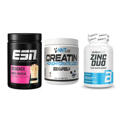 Einsteiger-Set: ESN Designer + NNT Creatin 1000 + BioTech Zinc Duo – alle enthaltenen Artikel