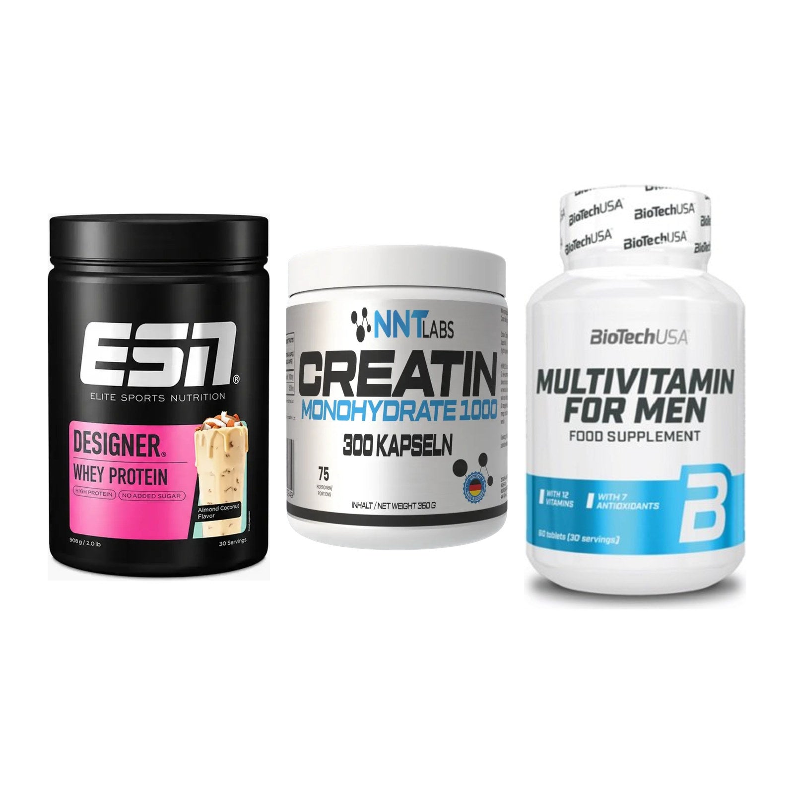 Einsteiger-Set: ESN Designer + NNT Creatin 1000 + BioTech Multivit – alle enthaltenen Artikel
