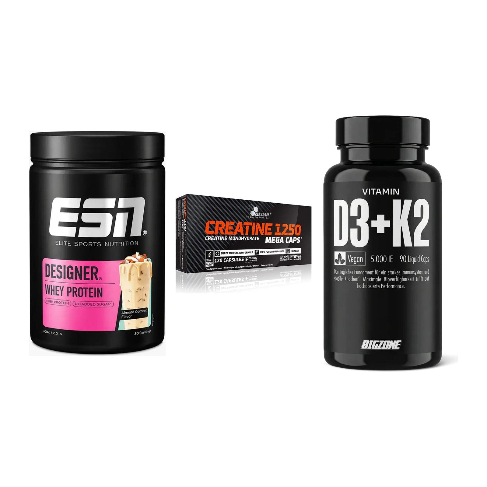 Einsteiger-Set: ESN Designer + Olimp Creatine + Big Zone Vitamin – alle enthaltenen Artikel