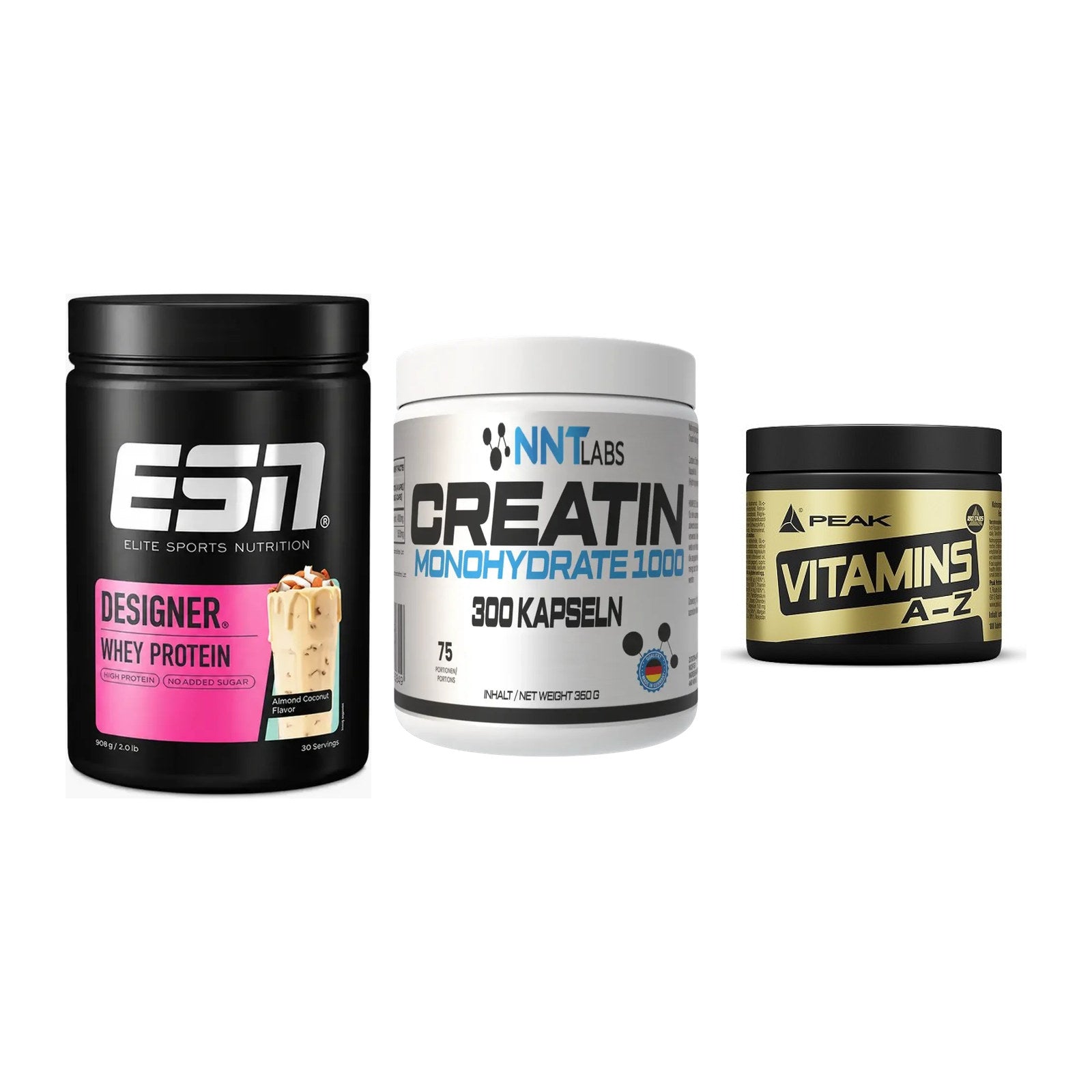 Einsteiger-Set: ESN Designer + NNT Creatin 1000 + Peak Vitamin A-Z – alle enthaltenen Artikel