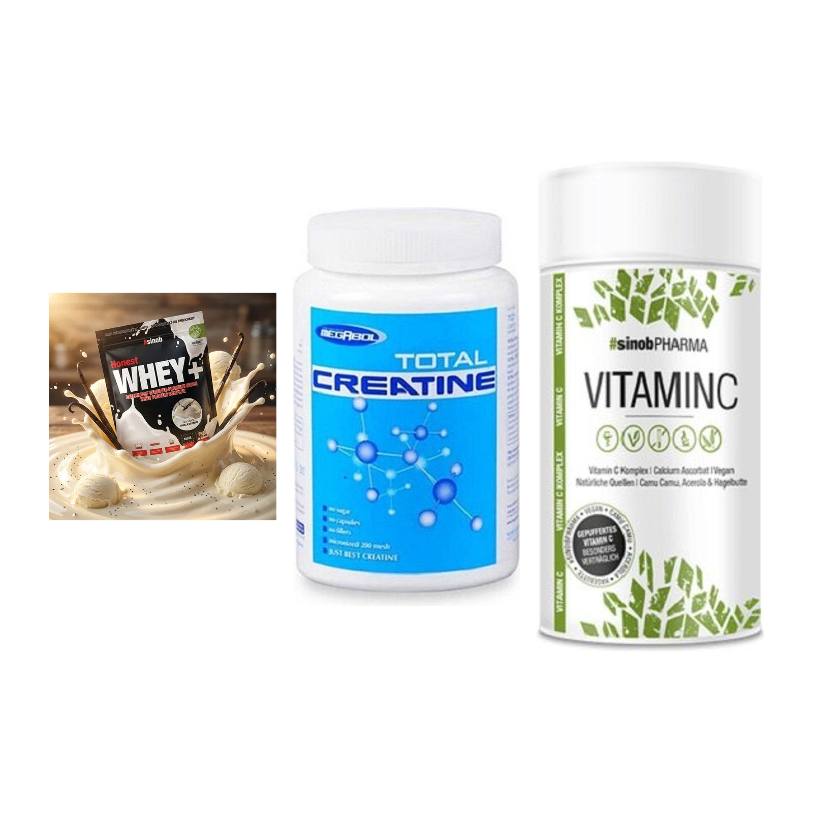 Einsteiger-Set: Sinob Honest + Megabol Total + Sinob Vitamin C – alle enthaltenen Artikel