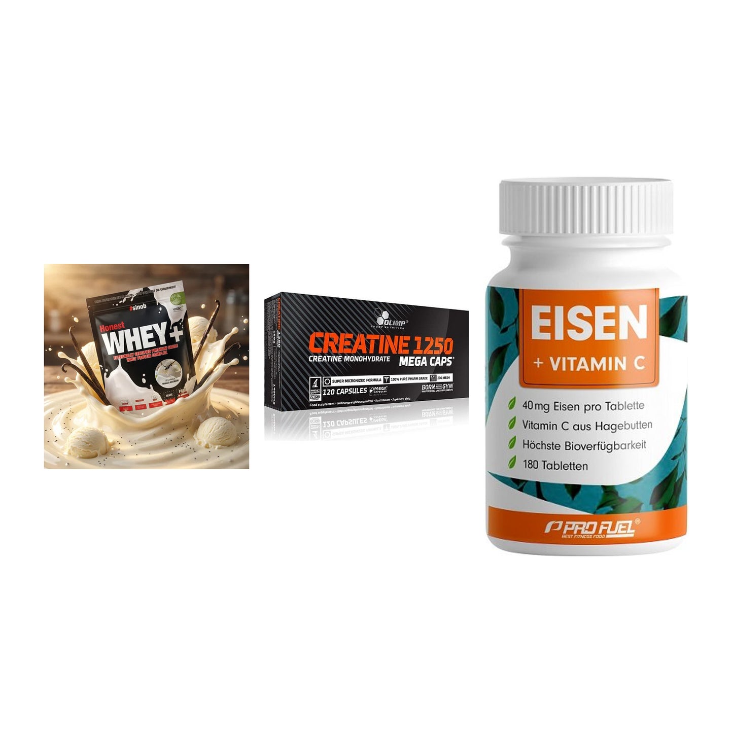 Einsteiger-Set: Sinob Honest + Olimp Creatine + ProFuel EISEN – alle enthaltenen Artikel