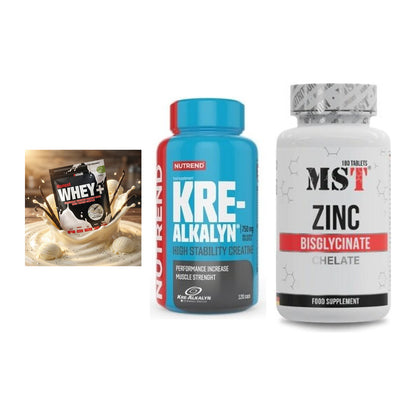Einsteiger-Set: Sinob Honest + Nutrend Kre-Alka + MST Zinc Chelate – alle enthaltenen Artikel