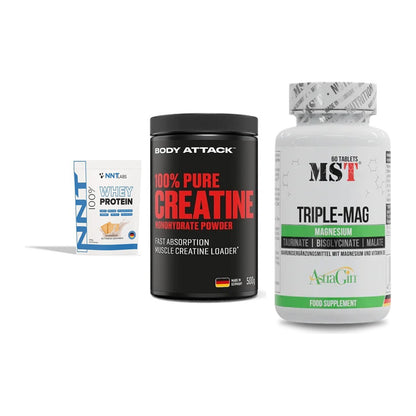Einsteiger-Set: NNT Whey + Body Attack 100% + MST Tripple Mag – alle enthaltenen Artikel
