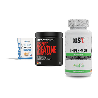 Einsteiger-Set: NNT Whey + Body Attack 100% + MST Tripple Mag – alle enthaltenen Artikel