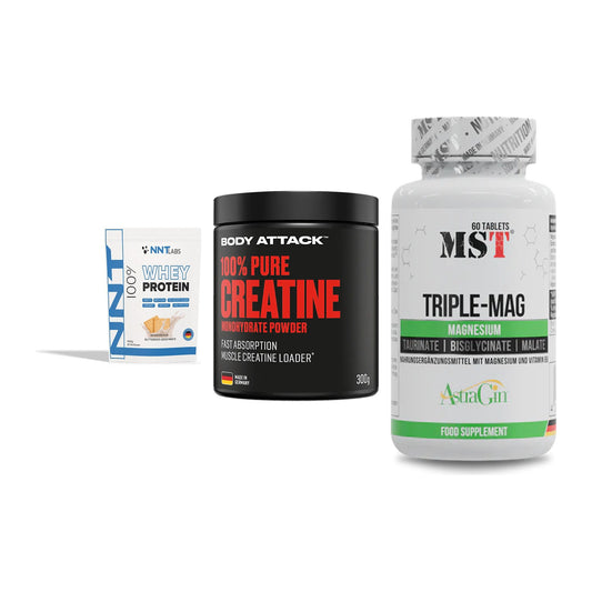 Einsteiger-Set: NNT Whey + Body Attack 100% + MST Tripple Mag – alle enthaltenen Artikel