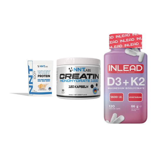 Einsteiger-Set: NNT Whey + NNT Creatin 1000 + INLEAD Vitamin – alle enthaltenen Artikel