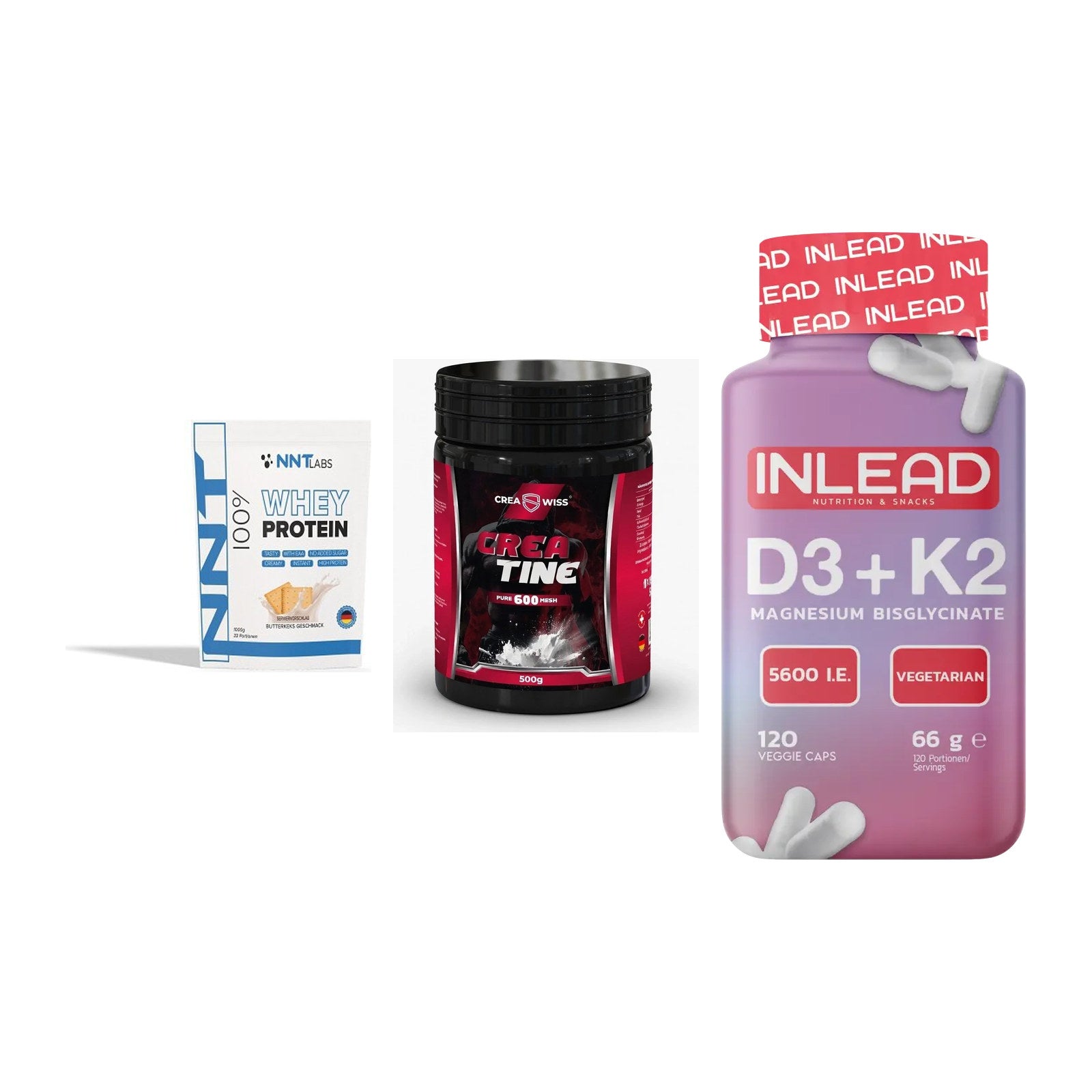 Einsteiger-Set: NNT Whey + CREASWISS + INLEAD Vitamin – alle enthaltenen Artikel