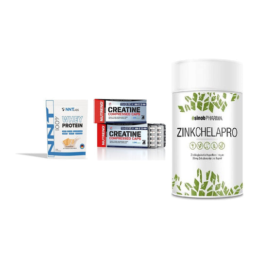 Einsteiger-Set: NNT Whey + Nutrend Creatine + Sinob Zink – alle enthaltenen Artikel