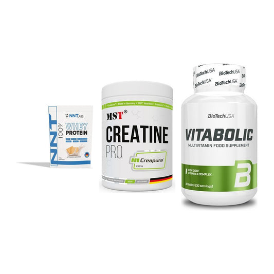 Einsteiger-Set: NNT Whey + MST Creatin Pro + BioTech Vitaboli – alle enthaltenen Artikel