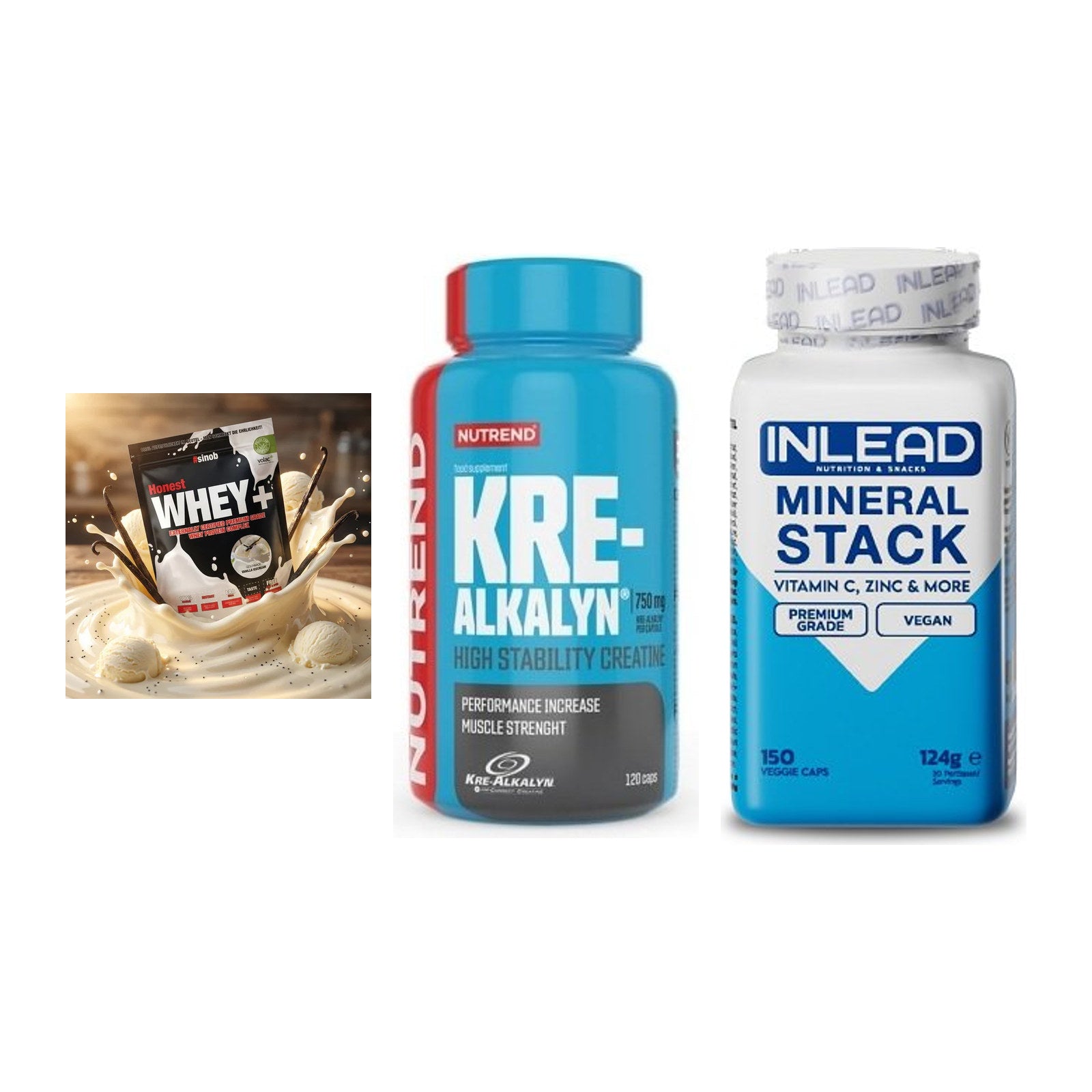 Einsteiger-Set: Sinob Honest + Nutrend Kre-Alka + INLEAD Mineral – alle enthaltenen Artikel