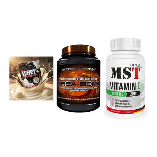 Einsteiger-Set: Sinob Honest + Scitec Crea-Bomb + MST Vitamin C – alle enthaltenen Artikel