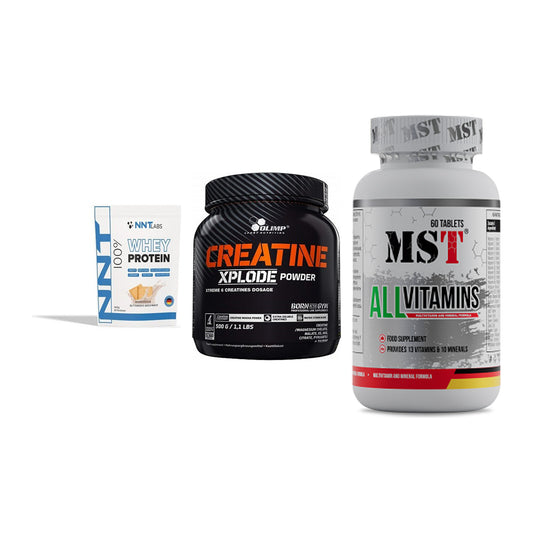 Einsteiger-Set: NNT Whey + Olimp Creatine + MST All Vitamins – alle enthaltenen Artikel