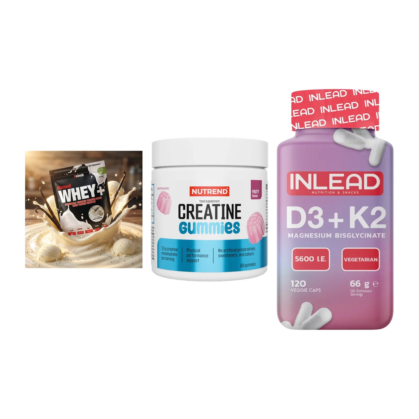 Einsteiger-Set: Sinob Honest + Nutrend Creatine + INLEAD Vitamin – alle enthaltenen Artikel