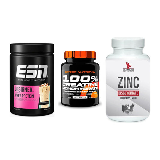 Einsteiger-Set: ESN Designer + Scitec Creatine + #GYMJUICE ZINC – alle enthaltenen Artikel