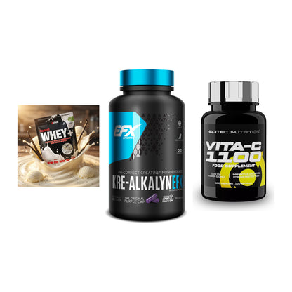 Einsteiger-Set: Sinob Honest + EFX Kre-Alkalyn + Scitec Vitamin C – alle enthaltenen Artikel