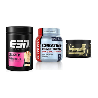 Einsteiger-Set: ESN Designer + Nutrend Creatine + Peak Magnesium – alle enthaltenen Artikel
