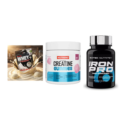 Einsteiger-Set: Sinob Honest + Nutrend Creatine + Scitec Iron Pro – alle enthaltenen Artikel