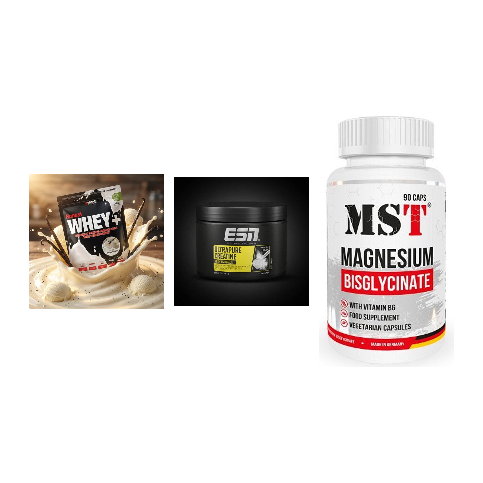 Einsteiger-Set: Sinob Honest + ESN Ultrapure + MST Magnesium – alle enthaltenen Artikel
