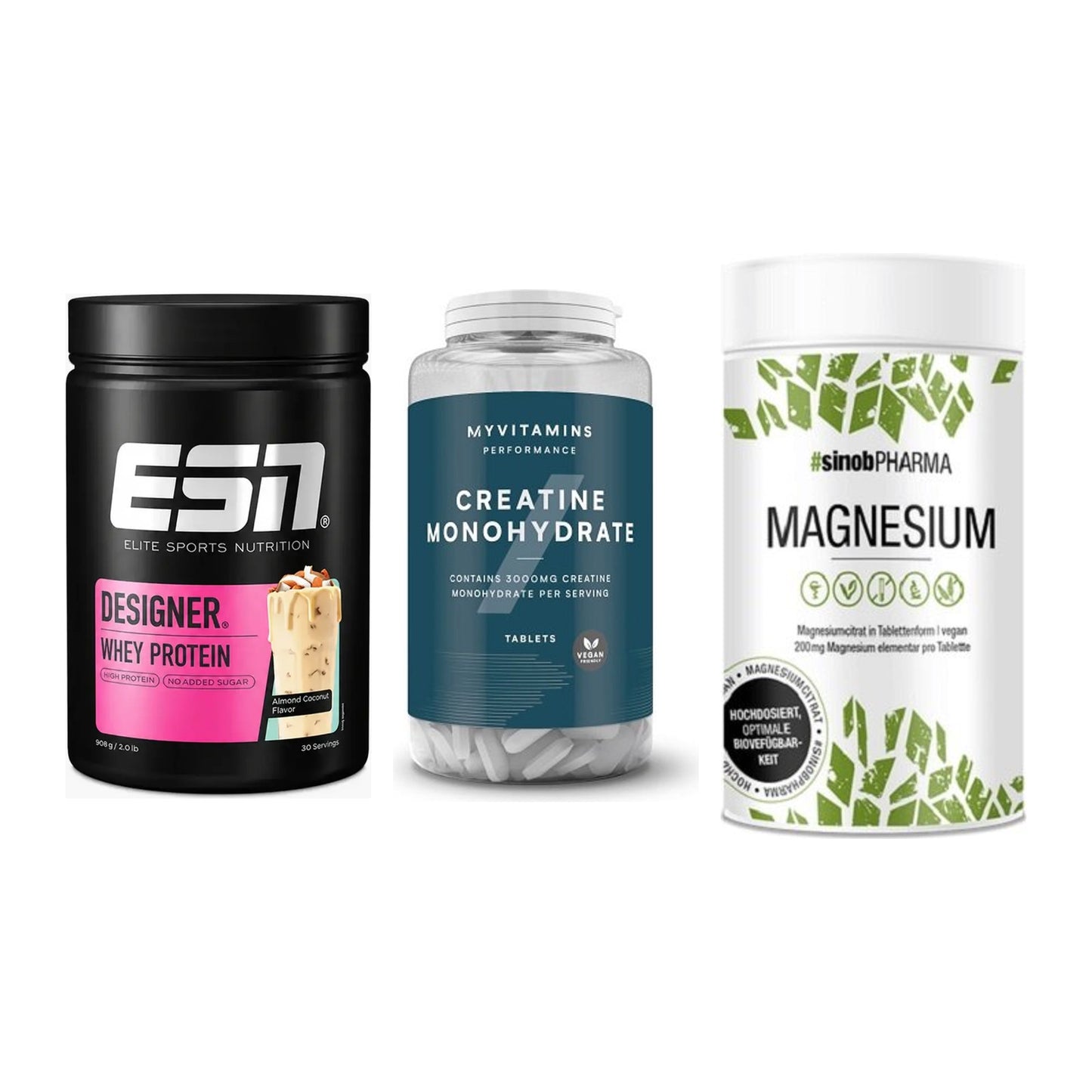 Einsteiger-Set: ESN Designer + MyProtein + Sinob Magnesium – alle enthaltenen Artikel