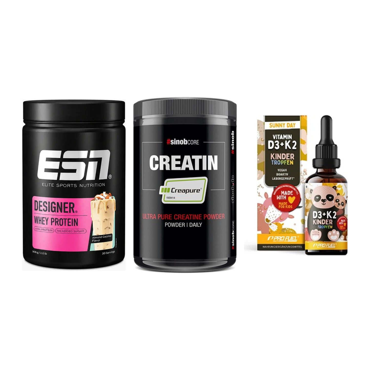 Einsteiger-Set: ESN Designer + Sinob Creatin + ProFuel VITAMIN – alle enthaltenen Artikel