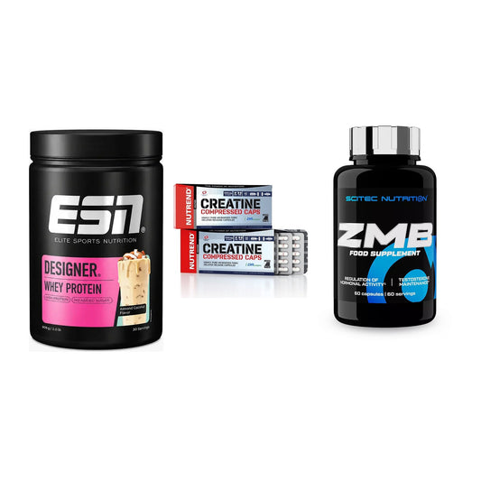 Einsteiger-Set: ESN Designer + Nutrend Creatine + Scitec ZMB – alle enthaltenen Artikel
