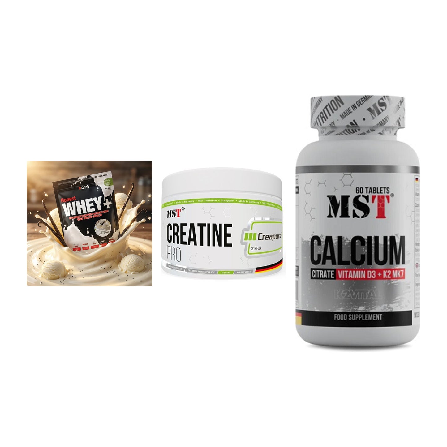 Einsteiger-Set: Sinob Honest + MST Creatin Pro + MST Calcium – alle enthaltenen Artikel