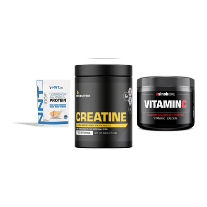 Einsteiger-Set: NNT Whey + Dedicated + Sinob Vitamin C – alle enthaltenen Artikel