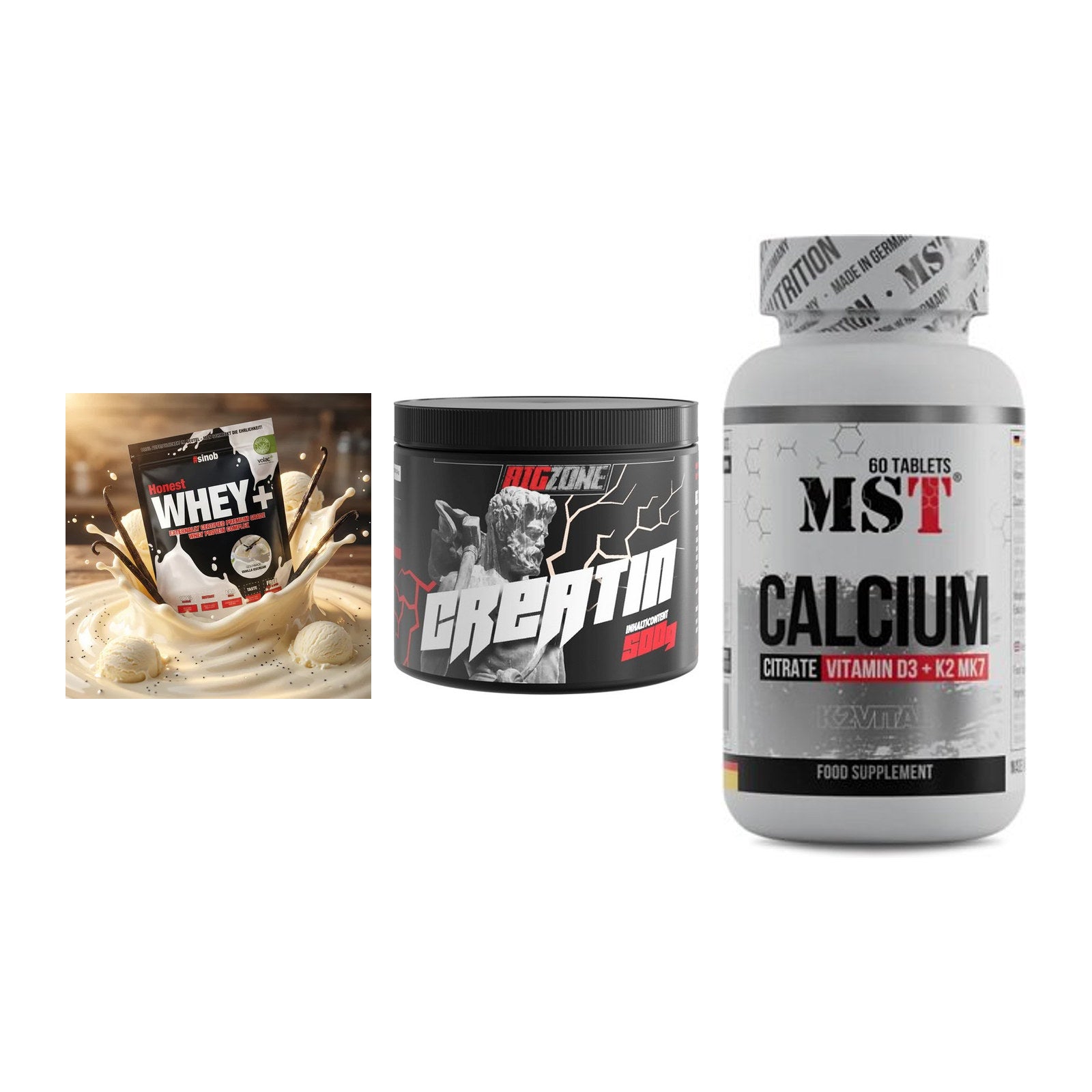 Einsteiger-Set: Sinob Honest + Big Zone Creatin + MST Calcium – alle enthaltenen Artikel
