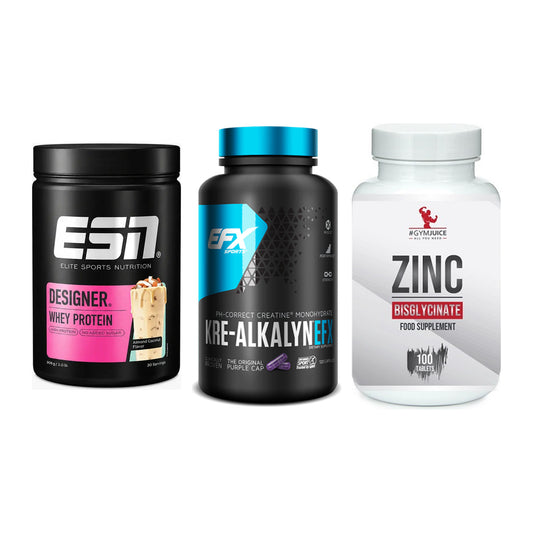 Einsteiger-Set: ESN Designer + EFX Kre-Alkalyn + #GYMJUICE ZINC – alle enthaltenen Artikel