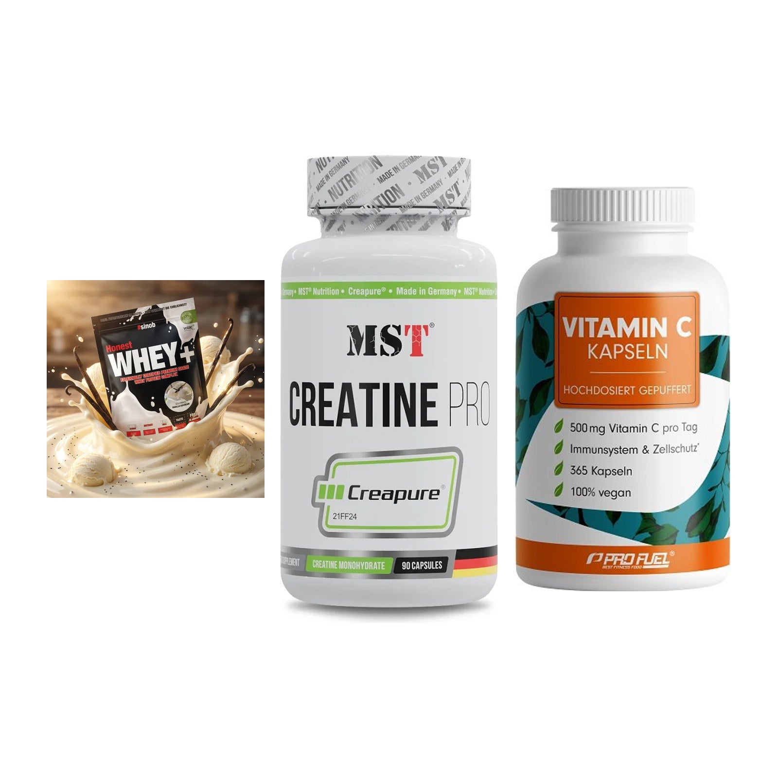 Einsteiger-Set: Sinob Honest + MST Creatine Pro + ProFuel Vitamin – alle enthaltenen Artikel