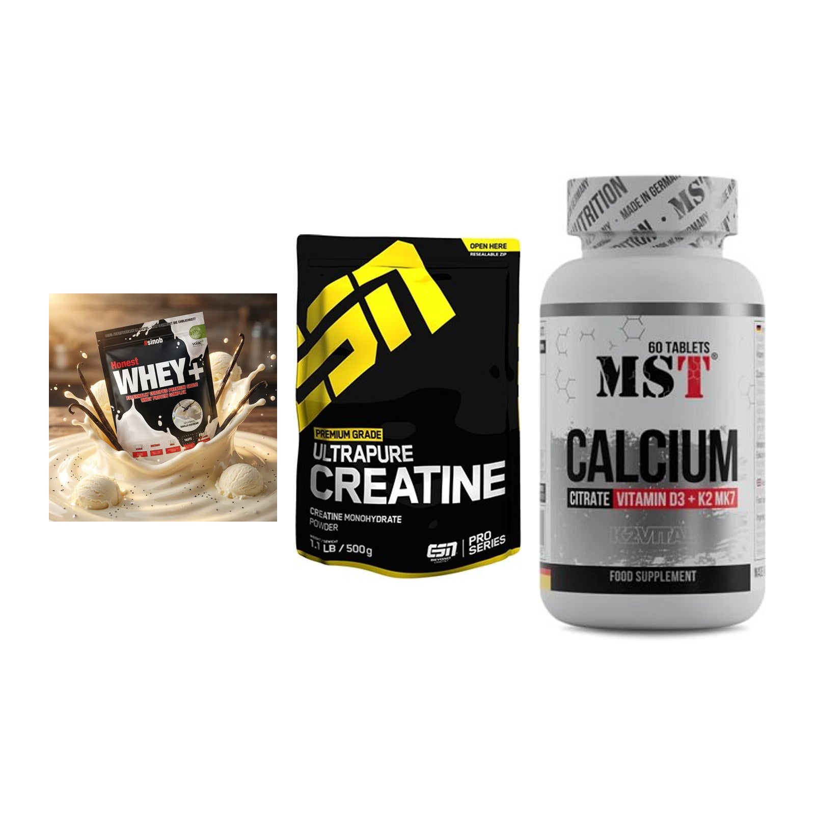Einsteiger-Set: Sinob Honest + ESN Ultrapure + MST Calcium – alle enthaltenen Artikel