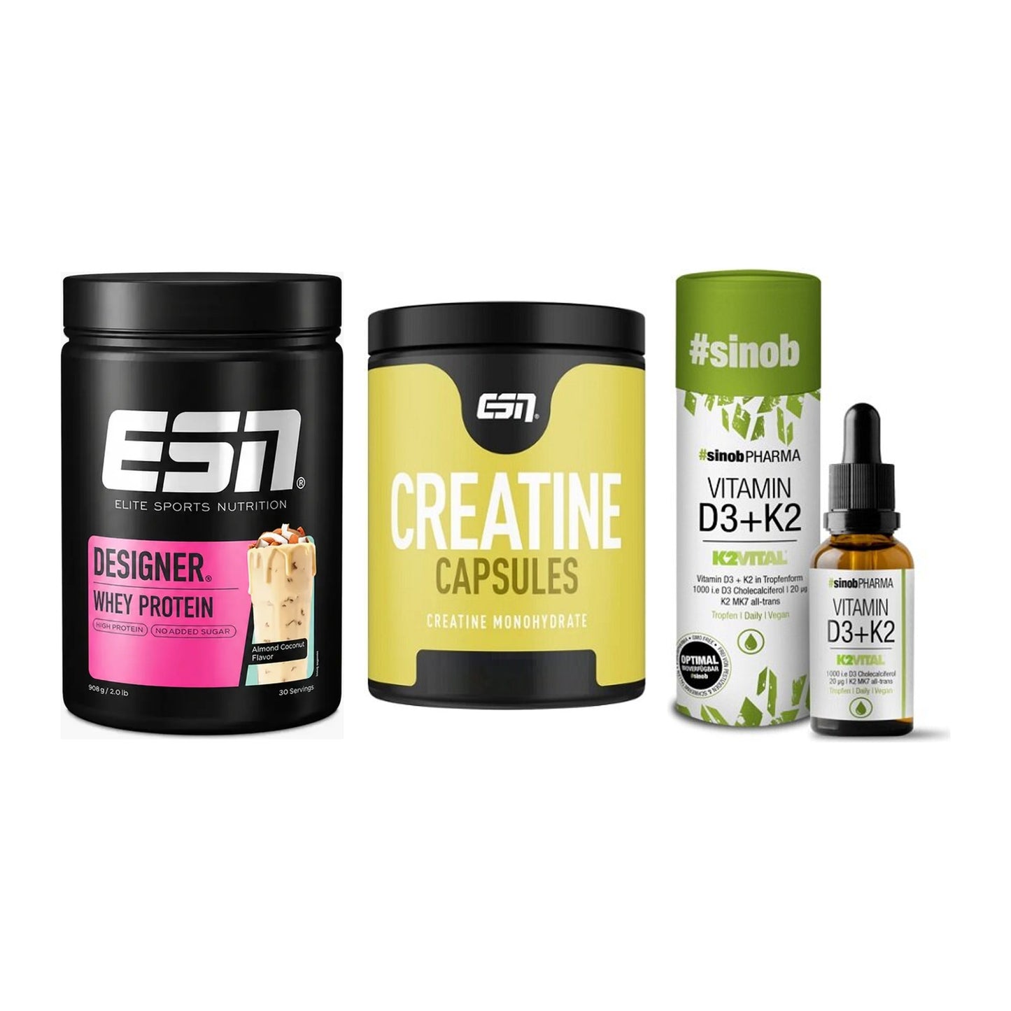 Einsteiger-Set: ESN Designer + ESN Ultrapure + Sinob Vitamin D3 – alle enthaltenen Artikel