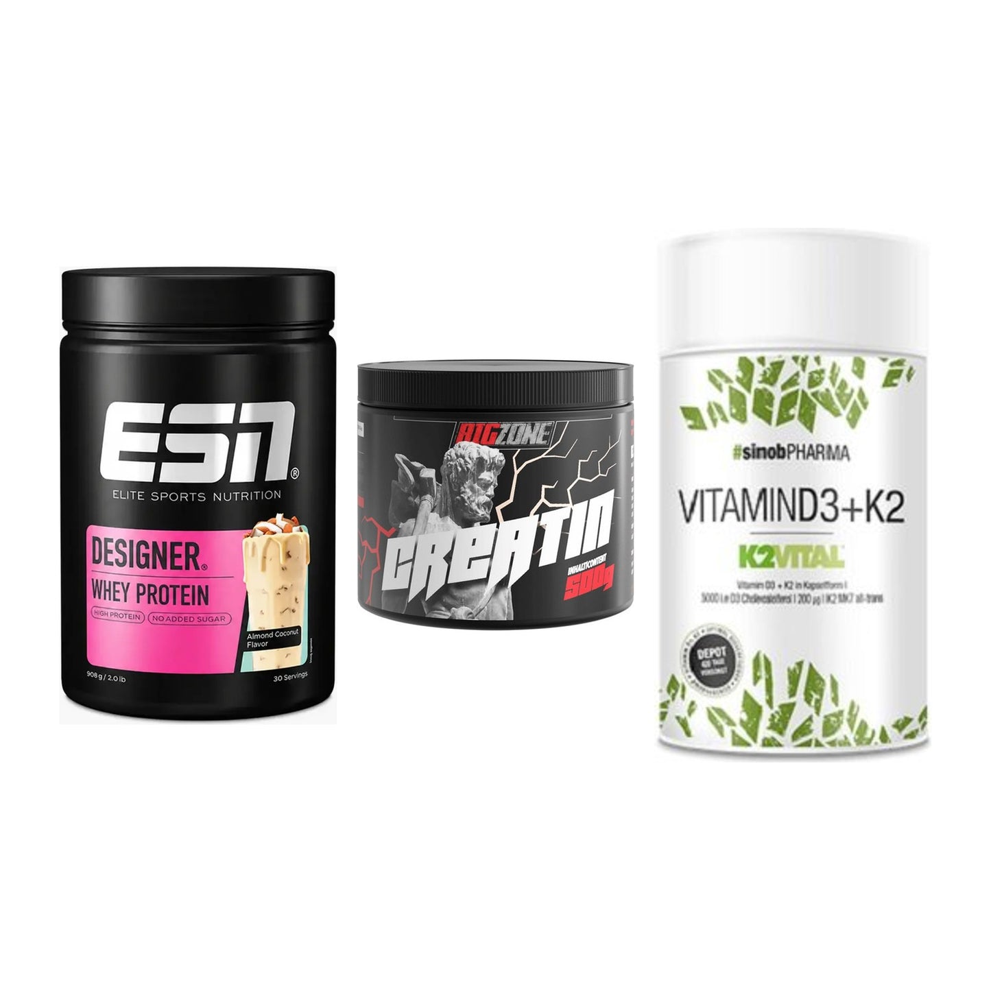 Einsteiger-Set: ESN Designer + Big Zone Creatin + Sinob Vitamin D3 – alle enthaltenen Artikel