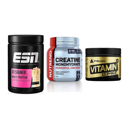 Einsteiger-Set: ESN Designer + Nutrend Creatine + Peak Vitamin – alle enthaltenen Artikel