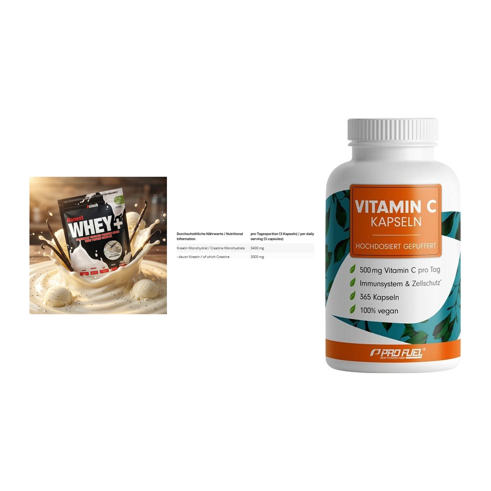 Einsteiger-Set: Sinob Honest + INLEAD Creatine + ProFuel Vitamin – alle enthaltenen Artikel