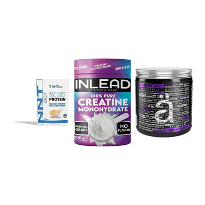 Einsteiger-Set: NNT Whey + INLEAD Creatine + Nanosupps Hype – alle enthaltenen Artikel